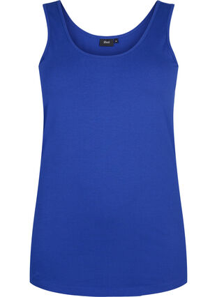 Zizzifashion Solid color basic top in cotton, Sodalite Blue, Packshot image number 0