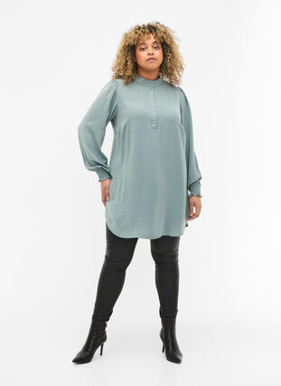 Zizzifashion Tunic with smock, Chinois Green, Model image number 2