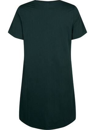 Zizzifashion Organic cotton nightdress with V-neck, Scarab Coffee, Packshot image number 1