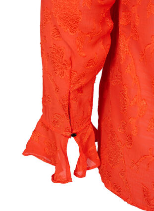 Zizzifashion Long-sleeved shirt with jacquard look, Orange.com, Packshot image number 3