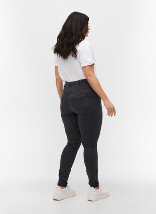 Zizzifashion High-waisted super slim Amy jeans , Grey Denim, Model image number 1