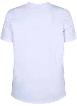 Zizzifashion Basic cotton T-shirt with round neck, Bright White, Packshot image number 1