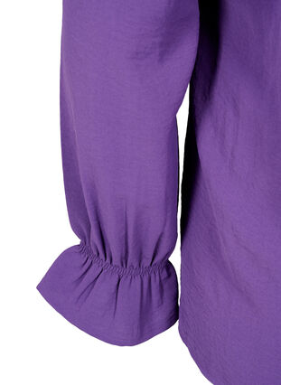 Zizzifashion V-neck blouse with long sleeves, Pansy, Packshot image number 3