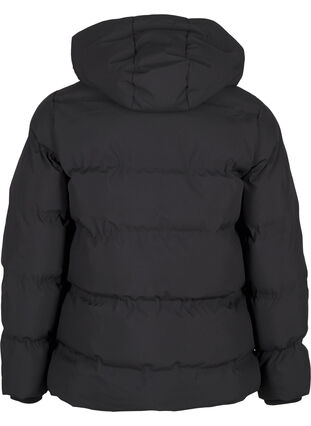 Zizzifashion Short puffer jacket with hood, Black, Packshot image number 1