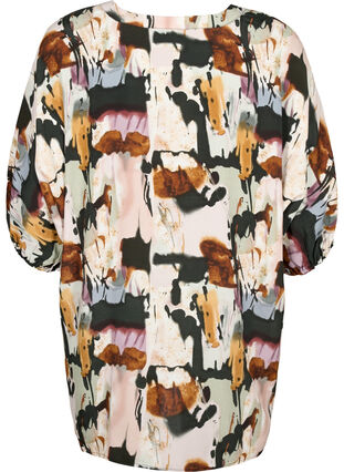 Zizzifashion Viscose Tunic with Print, Black AOP, Packshot image number 1