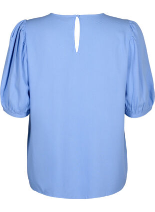 Zizzifashion Viscose blouse with 1/2 sleeves, Cornflower Blue, Packshot image number 1