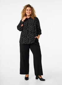 Loose trousers with pockets, Black, Model