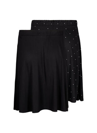 Zizzifashion 2-pack skirt in viscose, Black / Black W. dot, Packshot image number 1