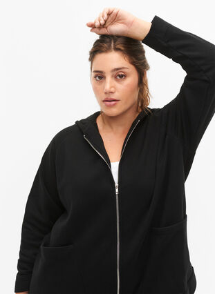 Zizzifashion Hooded Sweatshirt, Black, Model image number 2