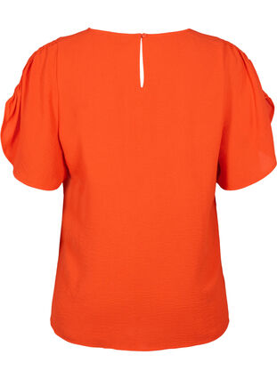 Zizzifashion Short-sleeved blouse with wrinkles, Orange.com, Packshot image number 1