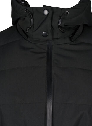 Zizzifashion Ski jacket with hood and belt, Black, Packshot image number 2