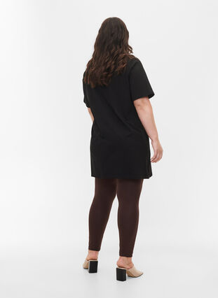 Zizzifashion Basic viscose leggings, Coffee Bean, Model image number 1