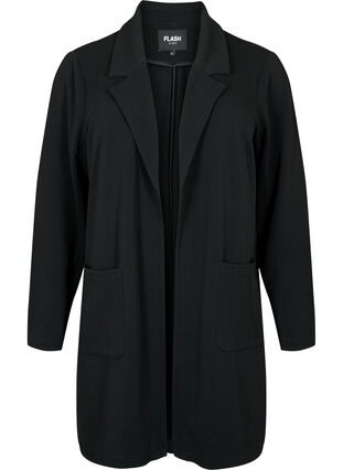 Zizzifashion FLASH - Long blazer with pockets, Black, Packshot image number 0