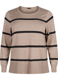 Knitted viscose blouse with stripes