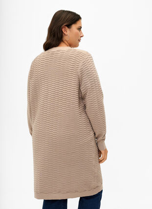 Zizzifashion Knitted cardigan in cotton-viscose mix, Simply Taupe, Model image number 1