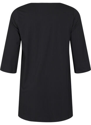 Zizzifashion A-shape tunic with 3/4 sleeves, Black, Packshot image number 1