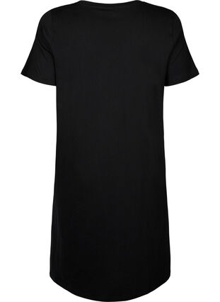 Zizzifashion Organic cotton nightdress with V-neck, Black Offline, Packshot image number 1