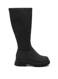 Wide fit - Tall boot with stretch, Black, Packshot