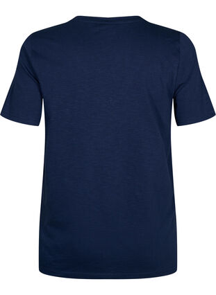 Zizzifashion Short sleeve basic t-shirt with v-neck, Navy Blazer, Packshot image number 1