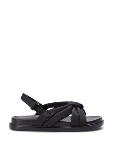 Zizzifashion Wide fit sandal with knot detail, Black, Packshot image number 0