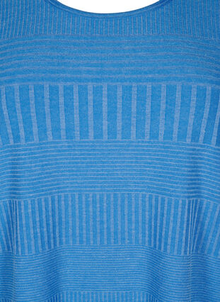 Zizzifashion Blouse with 3/4 sleeves and striped pattern, Princess Blue Mel., Packshot image number 2