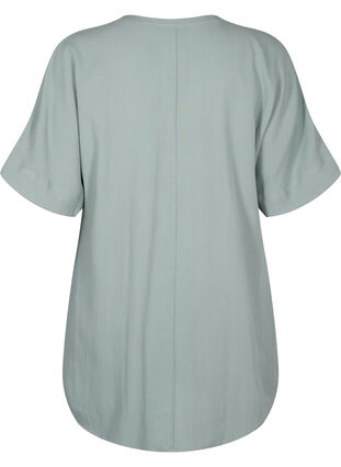 Zizzifashion Short sleeve viscose tunic, Chinois Green, Packshot image number 1