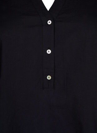 Zizzifashion Shirt blouse with broderie anglaise and 3/4 sleeves, Black, Packshot image number 2