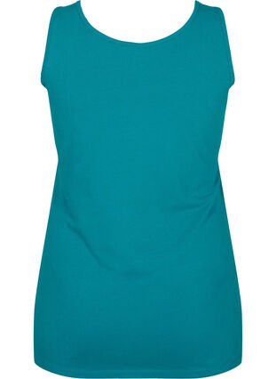 Zizzifashion Solid color basic top in cotton, Deep Lake, Packshot image number 1