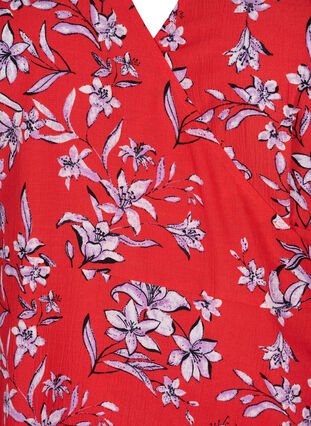 Zizzifashion FLASH - Wrap dress with short sleeves, Poinsettia Flower, Packshot image number 2