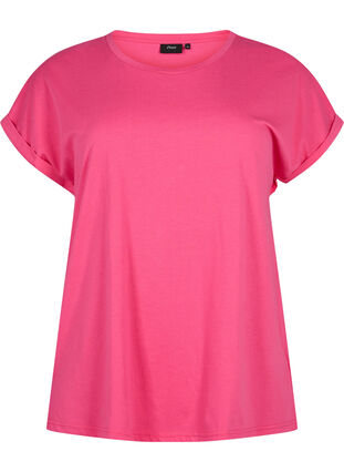 Zizzifashion Short sleeved cotton blend t-shirt, Raspberry Sorbet, Packshot image number 0