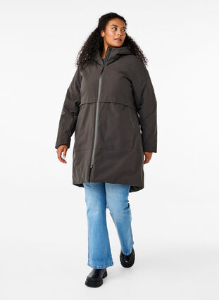 Zizzifashion Winter jacket with adjustable waist, Raven, Model image number 2