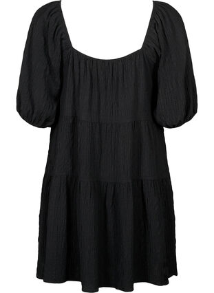 Zizzifashion A-shaped short dress with a V-neck, Black, Packshot image number 1