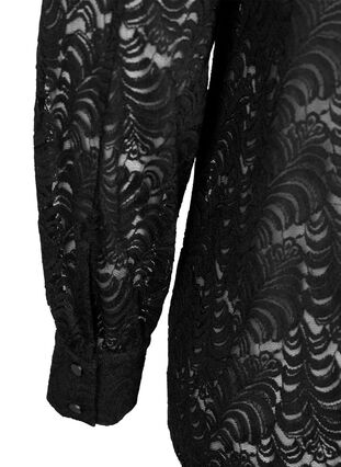 Zizzifashion Long-sleeved lace blouse, Black, Packshot image number 3