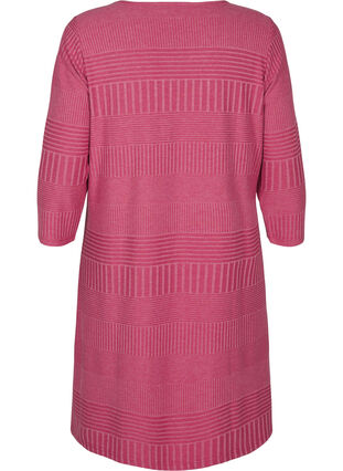 Zizzifashion Dress with 3/4 sleeves and striped pattern, Malaga Mel., Packshot image number 1