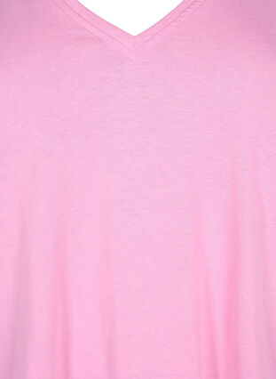 Zizzifashion FLASH - T-shirt with v-neck, Begonia Pink, Packshot image number 2