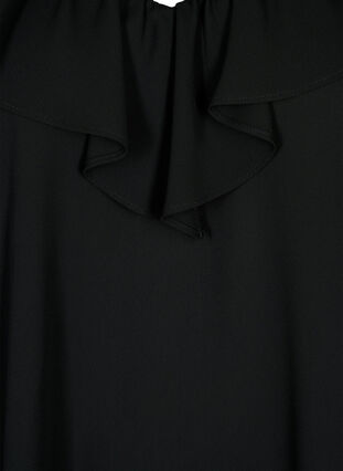 Zizzifashion Long sleeve ruffle blouse, Black, Packshot image number 2