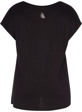 Zizzifashion Top with short sleeves, Black Fearless, Packshot image number 1