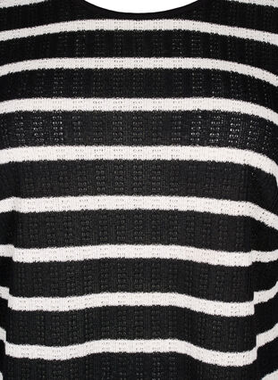 Zizzifashion Blouse with stripes and long sleeves, Black Sand Stripe, Packshot image number 2