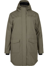 Water-repellent softshell jacket with quilted lining