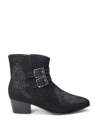 Wide fit - Short boot with studs and buckles