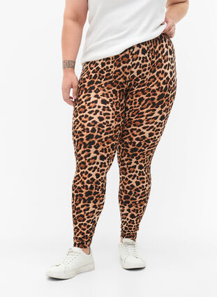 Zizzifashion Viscose leggings with leopard print, Leo, Model image number 0