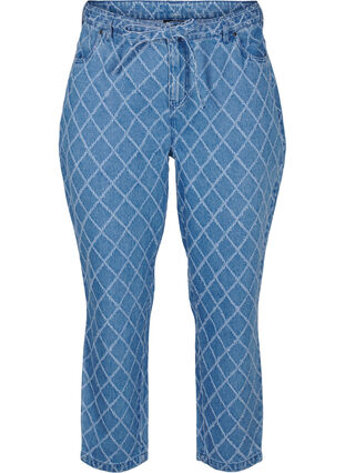 Zizzifashion Cropped Mille jeans with destroy pattern, Blue Denim, Packshot image number 0