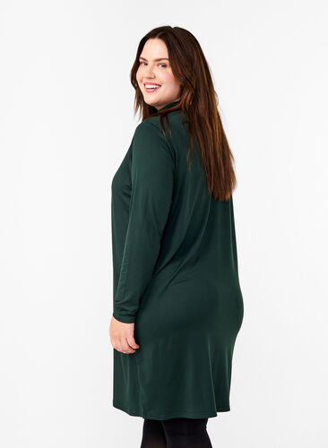 Zizzifashion FLASH - Long sleeve dress with turtleneck, Scarab, Model image number 1