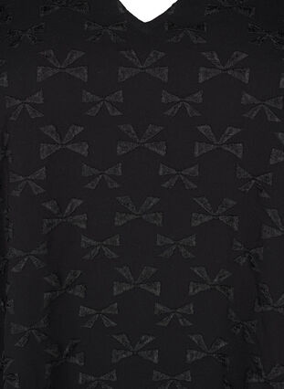 Zizzifashion Short jacquard dress with bows, Black W. Bow, Packshot image number 2