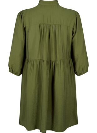 Zizzifashion Knee-length dress with embroidery and 3/4 sleeves, Winter Moss, Packshot image number 1