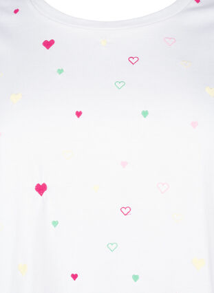 Zizzifashion Organic cotton T-shirt with lemons, White Heart Emb., Packshot image number 2