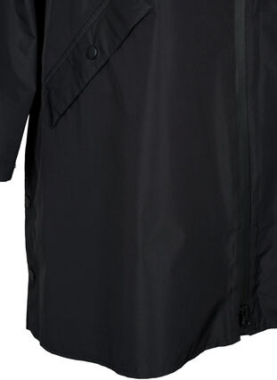 Zizzifashion Rain jacket with pockets and hood, Black, Packshot image number 3