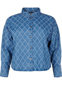 Denim shirt with destroy pattern