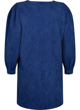 Zizzifashion Short velvet dress with long sleeves, Sodalite Blue, Packshot image number 1