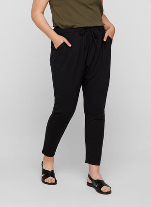 Zizzifashion Cropped Maddison trousers, Black, Model image number 3